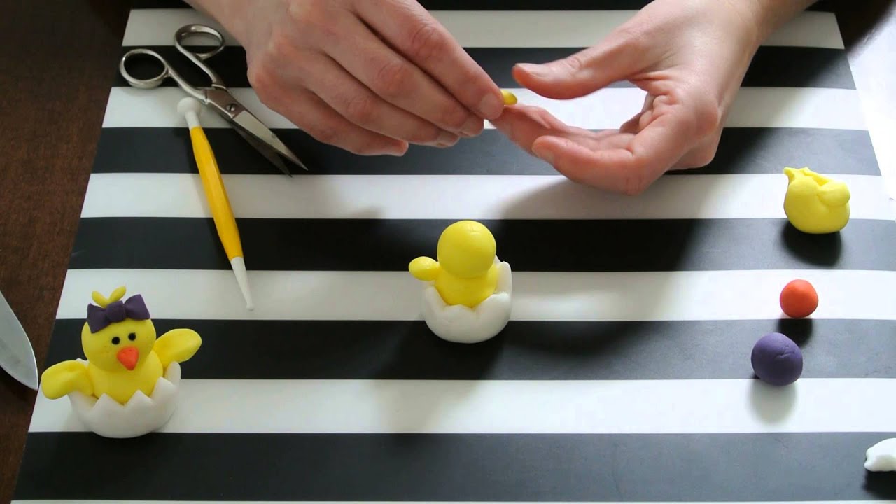 How to make fondant easter chick - Part 1 - YouTube