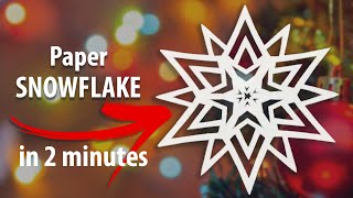 Easy Paper SNOWflake in 2 minutes. DIY snowflake