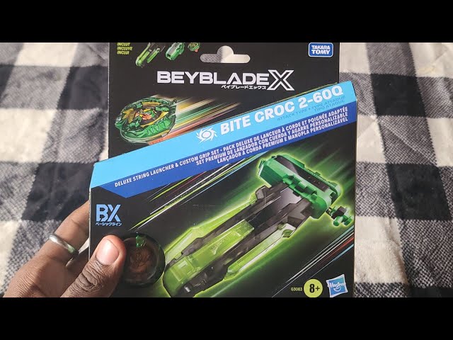MEGA HASBRO W! NEW Beyblade X Bite Croc Deluxe String Launcher