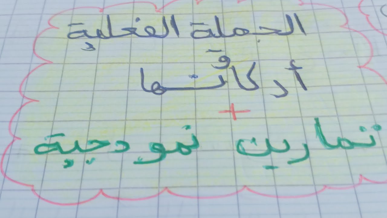 الجملة   الفعلية  و اركانها +تمارين  نموذجية +اعراب