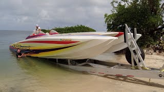 Key largo Caribbean club boat Ramp chit show | Trying to get the Donzi back back in the water