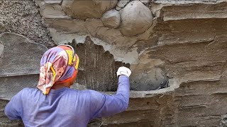 cara membuat relief tebing batu karang/lumut( how  to make a rock cliff relief )