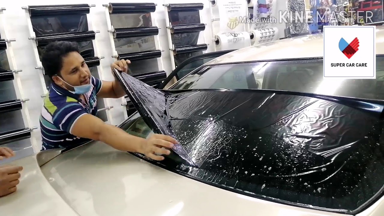 LEXEN How to Hand Cut window tint film on a car suv truck back door and side door windows YouTube