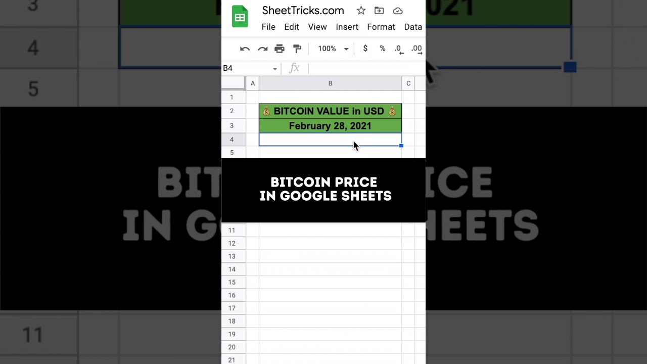 Bitcoin Price in Google Sheets #Shorts #finance #spreadsheet #bitcoin