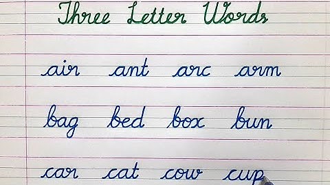 English cursive writing for beginners/Three letter words(Part-1)/Improve Handwriting.