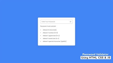 Password Validation Check in HTML CSS & JavaScript | Password Strength Check in JavaScript