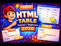HTML Table for beginners 2026 | Master HTML Table with few lines of CSS in 18 Minutes.