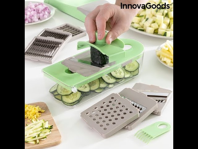 Mandoline De Cuisine Multifonction 8 En 1 - Râpe, Trancheuse Légumes - Acier Inox 304 - Sécurité