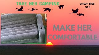 Famous Intex Inflatable Pull-Out Sofa: Built-in Cupholder/ Velvety Surface/ 2-in-1 Valve/ Folds 46"x88"x26" Net Worth