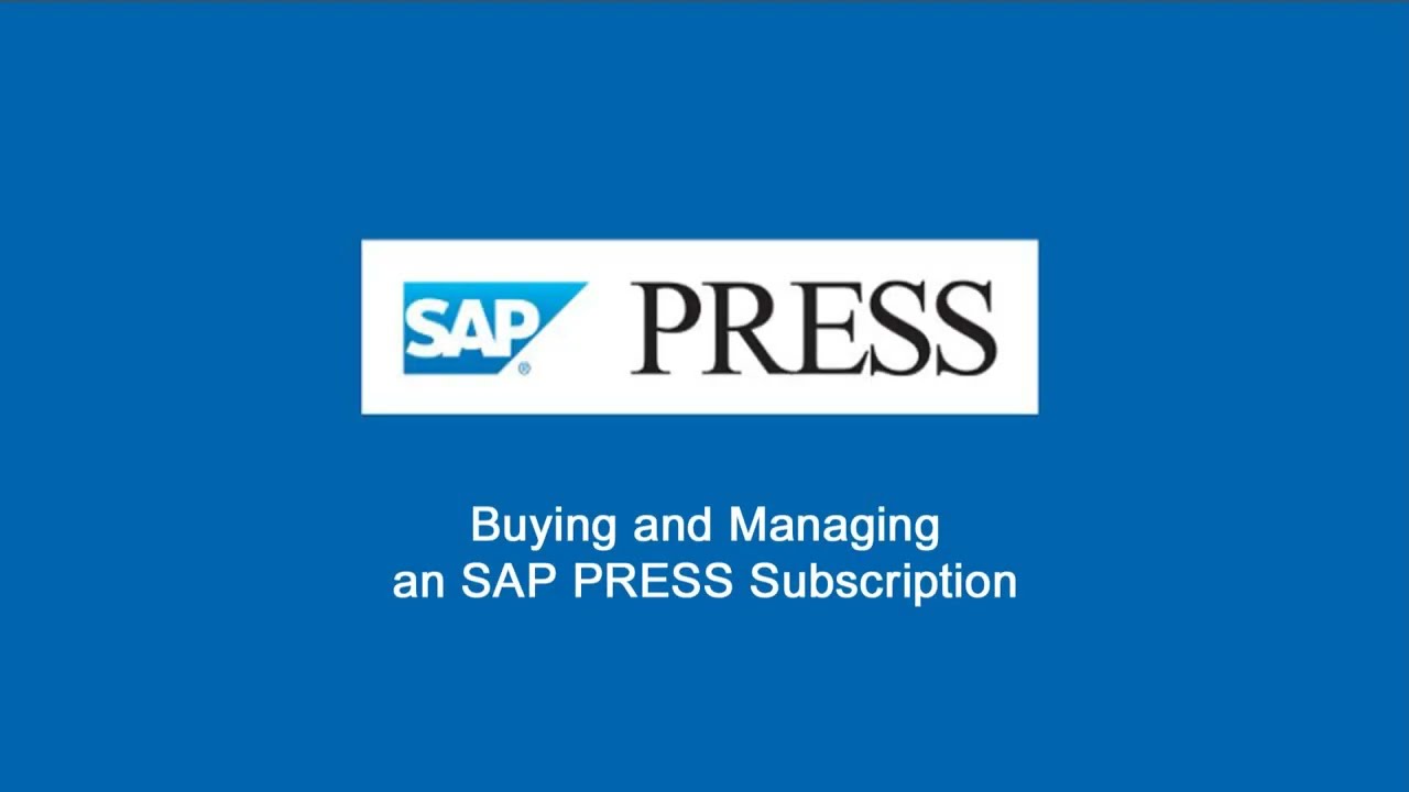 Buying and Managing an SAP PRESS Subscription