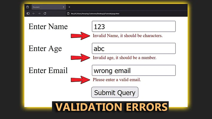Show Error Message Below Each Textbox (Input) | JavaScript Form Validation