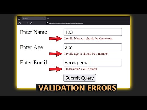 Show Error Message Below Each Input | JavaScript Form Validation