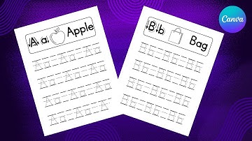 How to Create a TRACING LETTER  WORKSHEET in Canva | Easy ALPHABET WORKSHEET Design Tutorial