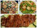 蜜汁叉烧 Honey Roasted Char Siew | 铁板豆腐 Hotplate Tofu | 带子炒芦笋 Stir Fry Scallops and Asparagus