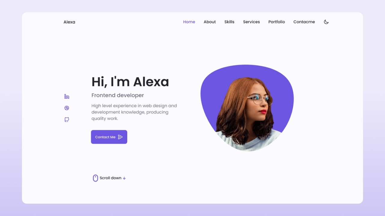 html css javascript  Update New  Responsive Personal Portfolio Website Using HTML CSS And JavaScript | Dark/Light Mode