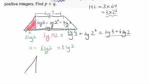 2015 AIME II Problem 4 (Logarithms, Isosceles Trapezoid, Pythagorean Triple)
