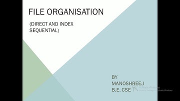 Direct and Index sequential-File Organisation-Data structures
