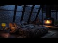 Relaxing blizzard for sleep  snowstorm sounds with fireplace crackling  asmr  som maravilhoso