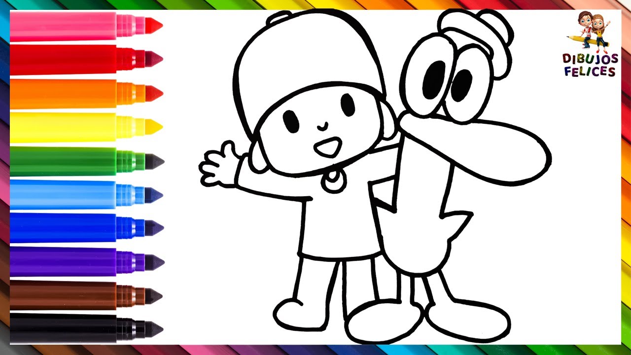 Dibuja y Colorea A Pocoyó Y Pato 👶❤️🦆 Dibujos Para Niños - thptnganamst.edu.vn