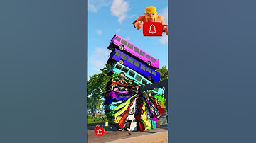 Mixed Color Buses Tower Fall Explode & Crash - BeamNG Drive #Youtubeshorts