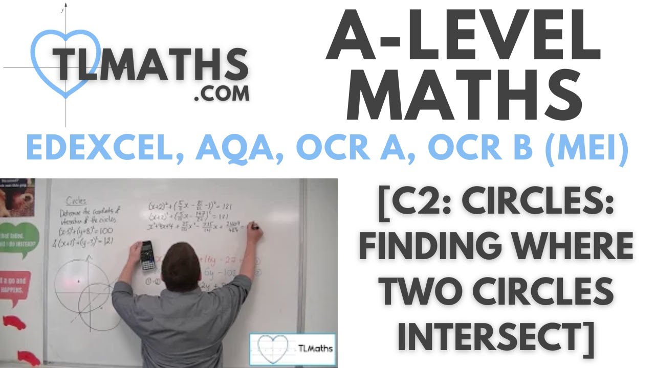 A Level Maths C2 07 Circles Finding Where Two Circles Intersect