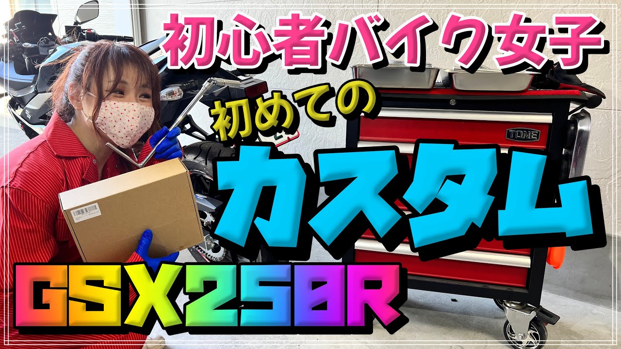 【GSX250R】初心者バイク女子が初めてのカスタムに挑戦！無事にフェンダーレスキットを装着できるのか？！【モトブログ】