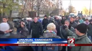 Darth Vader tries to vote in Ukraine