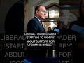 Liberal House leader starting to worry about support for upcoming budget