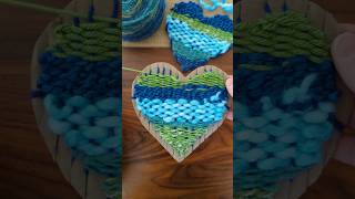 cardboard loom weaving Earth Day heart 🌎 #easycraft #kidcrafts #cardboardcraft