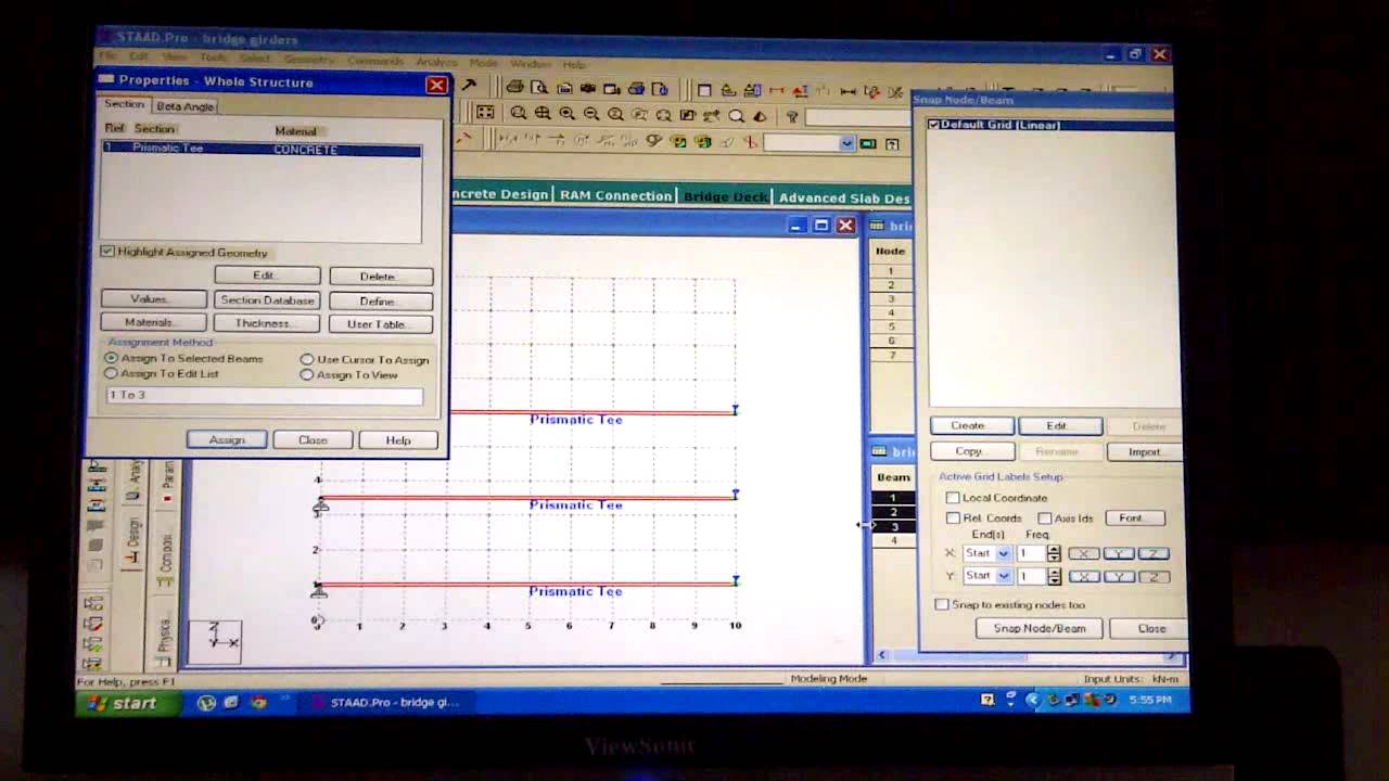 Moving Load Generation on a Deck Slab of a Bridge using STAADPro - YouTube