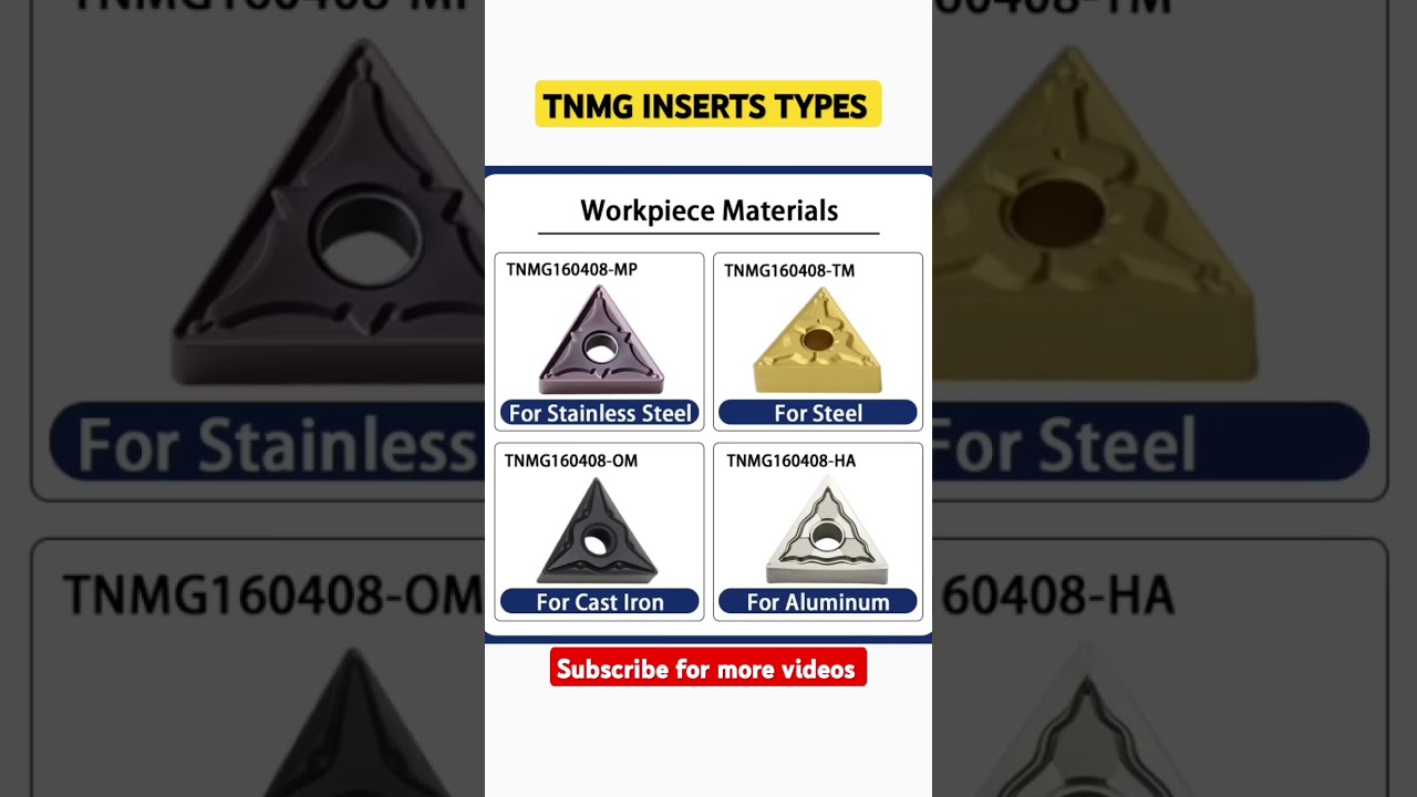 tnmg inserts types for steel cast iron aluminum 