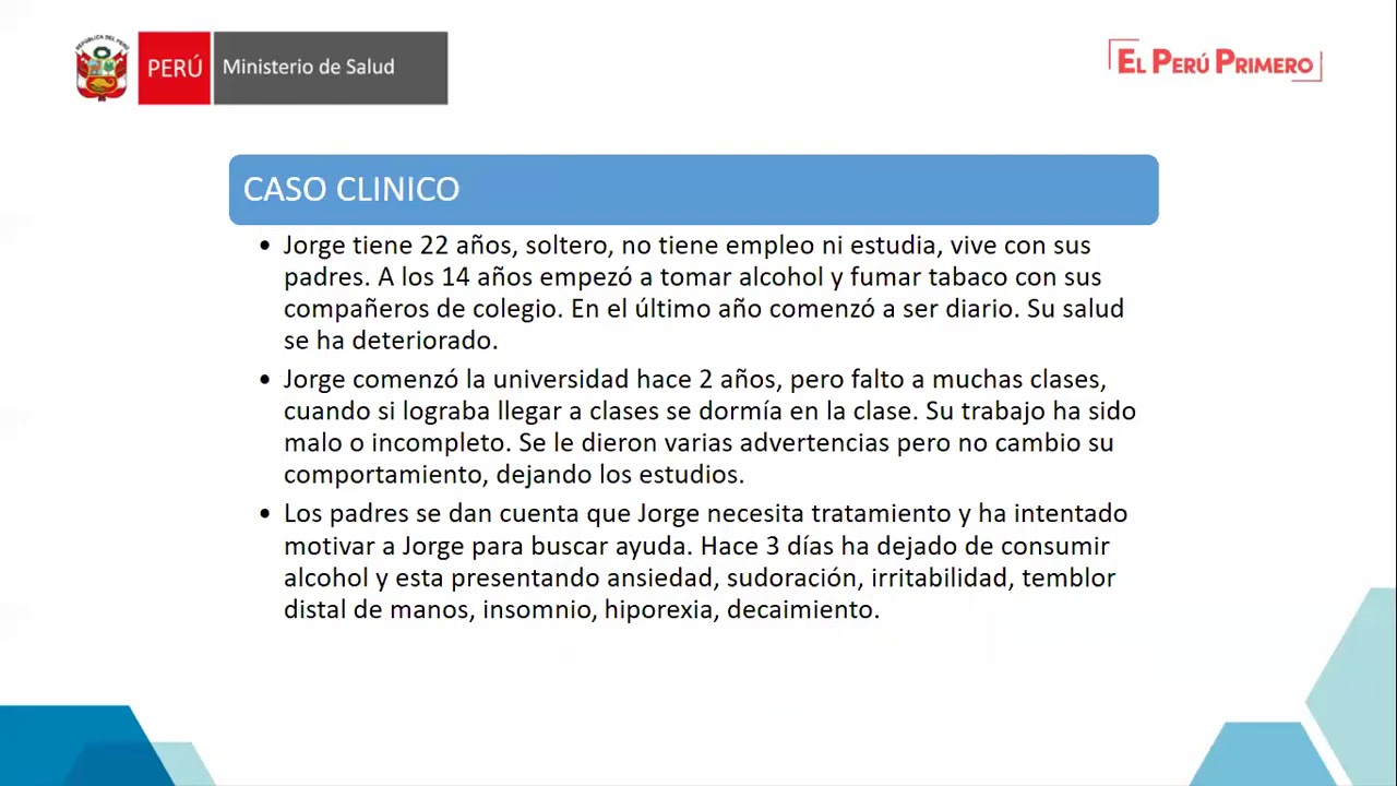 Tema 9: Cuidados de personas con adicción - Dr. Rubén Taco