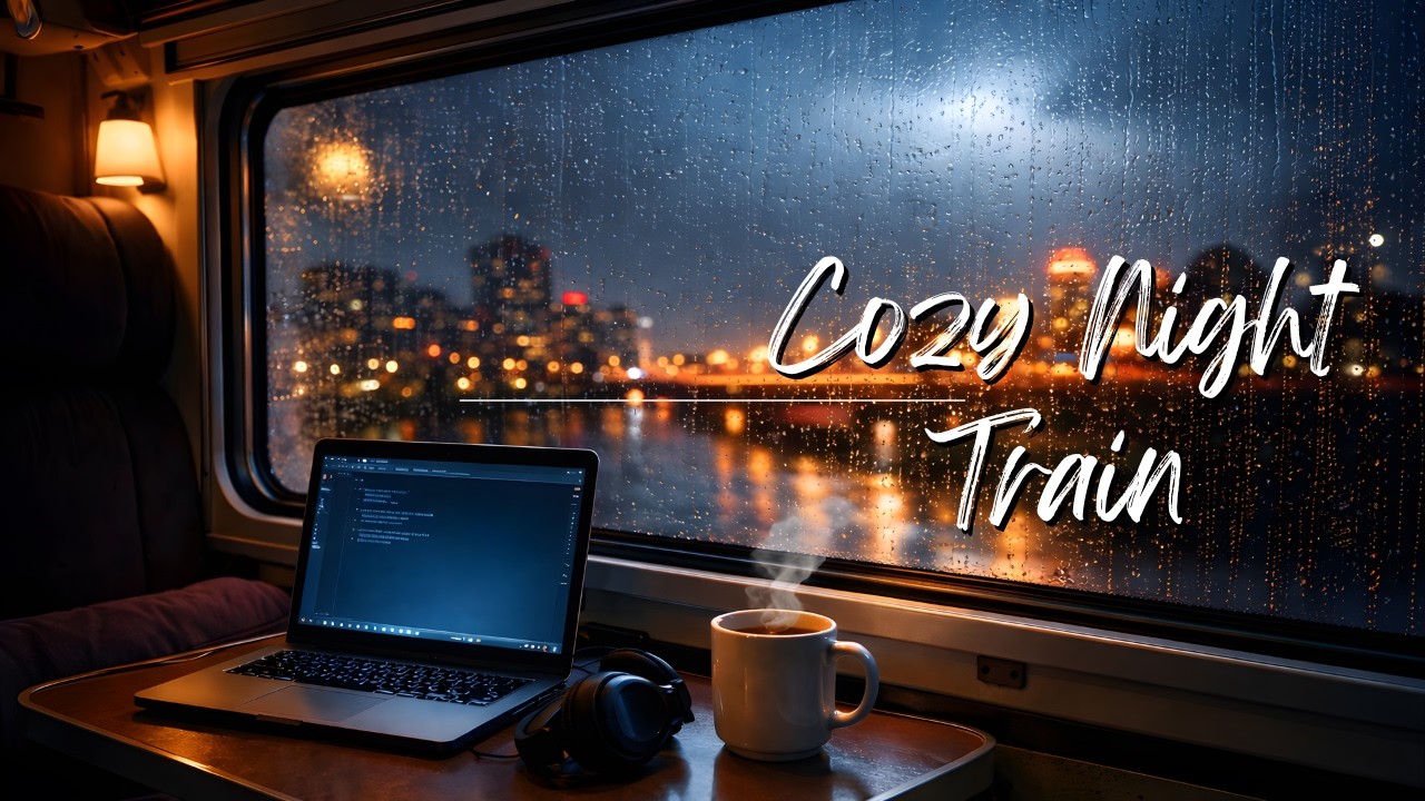 Rainy Night Train Ride Cozy Lofi Beats to Relax / Study / Sleep | Window Rain Ambience (2 Hour Mix)