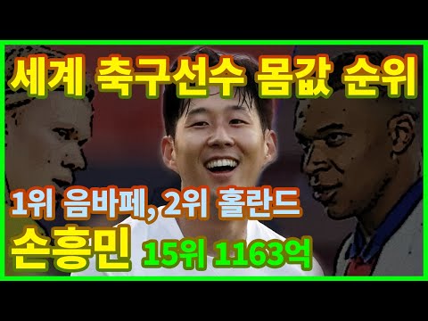 세계 축구선수 몸값 순위!!! 손흥민 1163억 몇위??