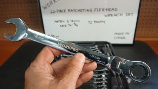 WORKPRO RATCHETING FLEX HEAD WRENCH SET, UNBOXING!!