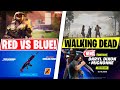 Fortnite x Walking Dead Skins, FREE TWITCH Nebulaic WRAP! Red vs Blue MAP & Cinematics Trailers!