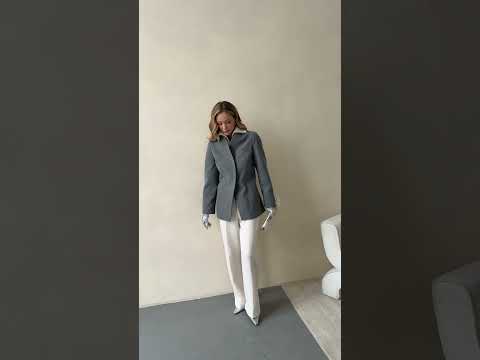 Пальто женское демисезонное кашемировое шалевый воротник Vivien серое, видео 1