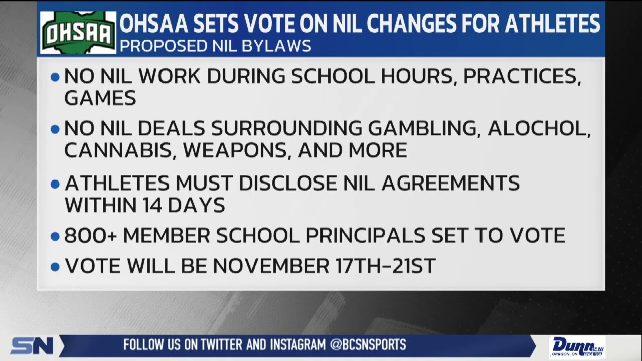 Ohio High School Athletic Association To Hold Vote On NIL For High School Athletes
