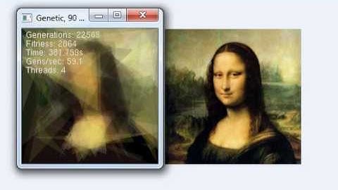 A parallel genetic algorithm for Roger Alsing’s EvoLisa problem (triangles)