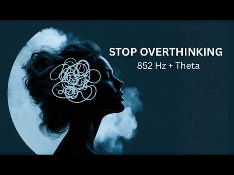 852 Hz | Stop Overthinking & Release Anxiety | Theta Binaural Beats + Rain (Black Screen)