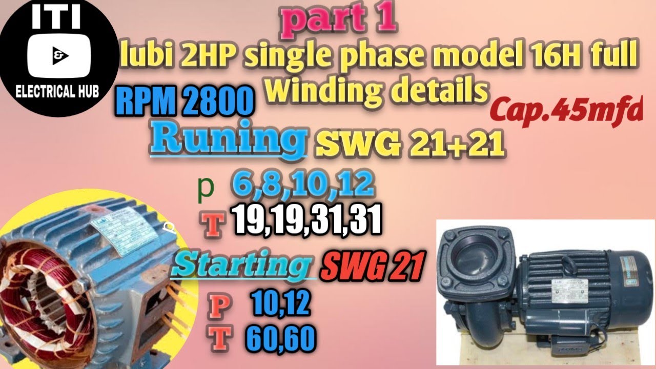 Lubi 2 hp monoblock pump motor winding #Part_1| 2800 rpm motor rewinding