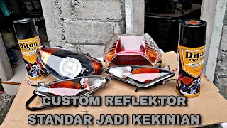 Modifikasi Reflektor Lampu Yamaha Mio Sporty Simpel Tapi Keren Diton Premium Orange Candy Jos