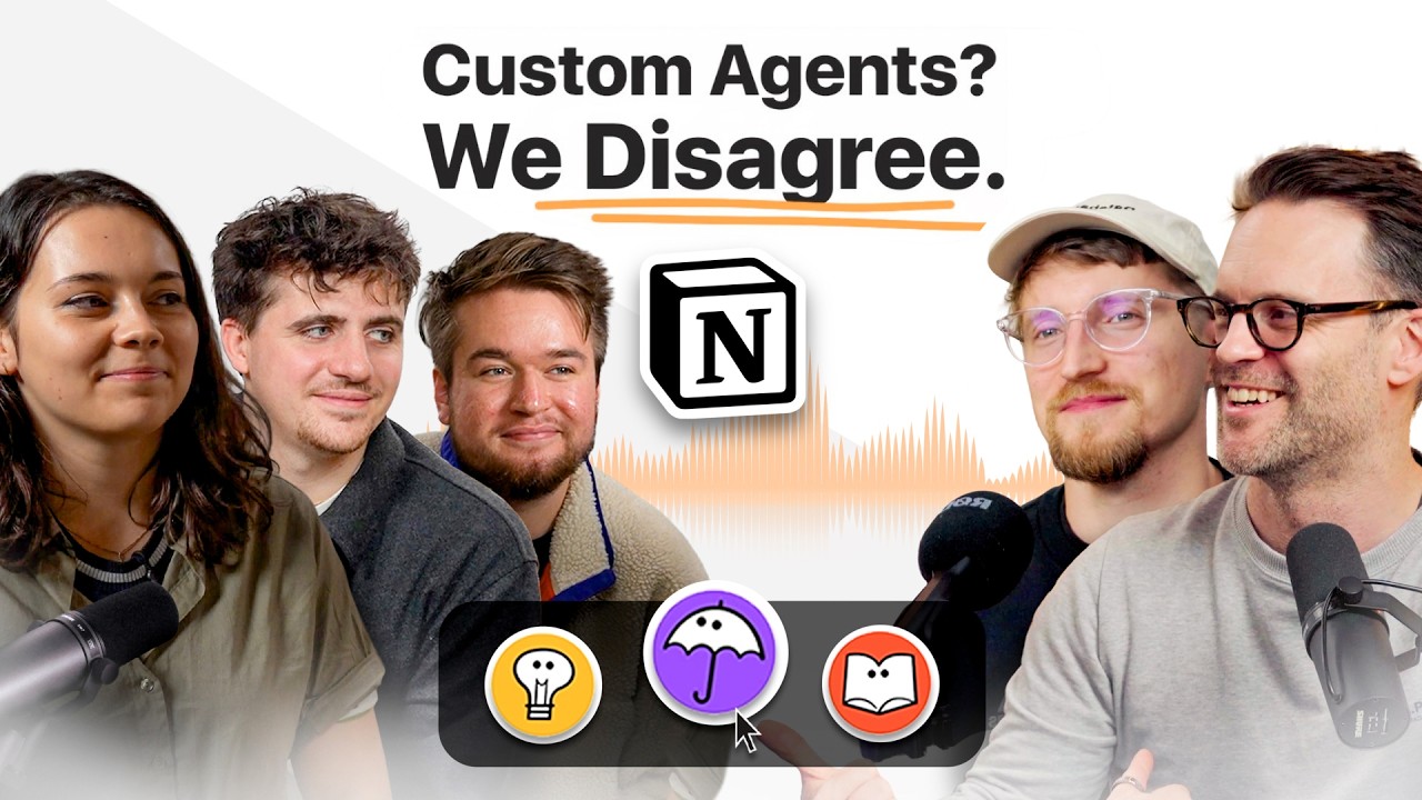 Notion experts discussing custom AI agents around a table