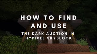 How to Find and Use the Dark Auction in Hypixel Skyblock!!