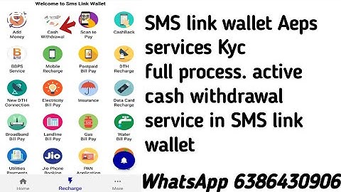 SMS link wallet Ka Aeps services ko kaise activ kare.sms link wallet Aeps kyc full process.