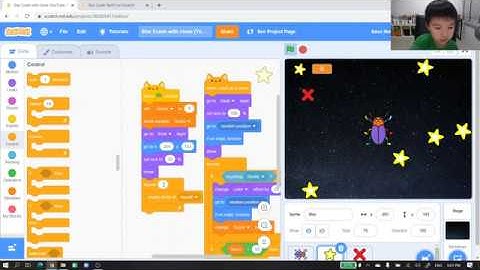 Learn Scratch 3.0 with Thawin : EP-07-Star Crash with clone