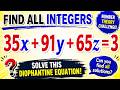 Can You Solve This Integer Equation? Find every solution of 35x + 91y + 65z = 3