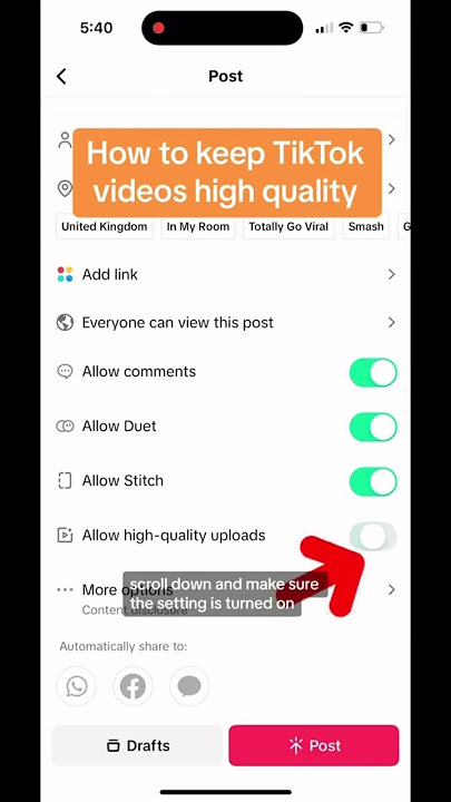 How To Keep High Quality TikTok Videos (Settings)
