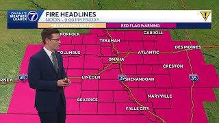 Red flag warning, breezy and cooler Friday for Omaha area