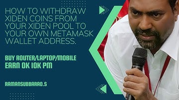 How to Withdraw Xiden coins  from your Xiden pool to your own metamask Wallet Address